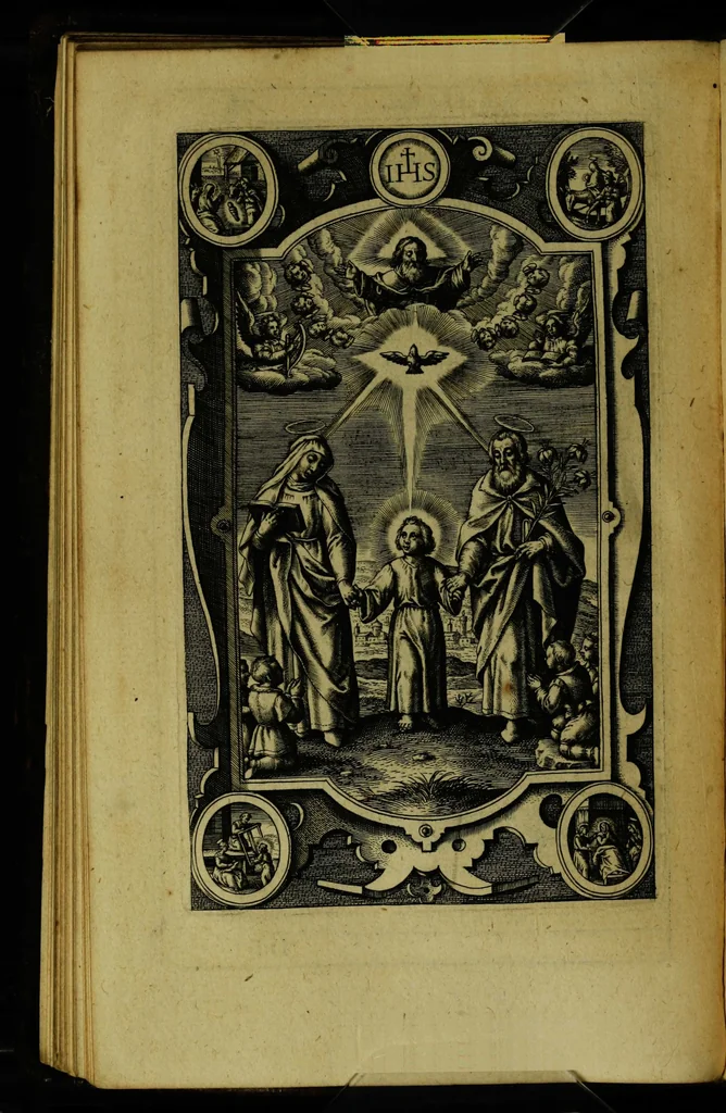 An illustration from Thesaurus precum et exercitiorum spiritualium: in vsum pr[a]esertim Sodalitatis Partheniae, 1609, leaf 114