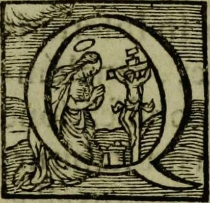 An illustration from Thesaurus precum et exercitiorum spiritualium: in vsum pr[a]esertim Sodalitatis Partheniae, 1609, leaf 18
