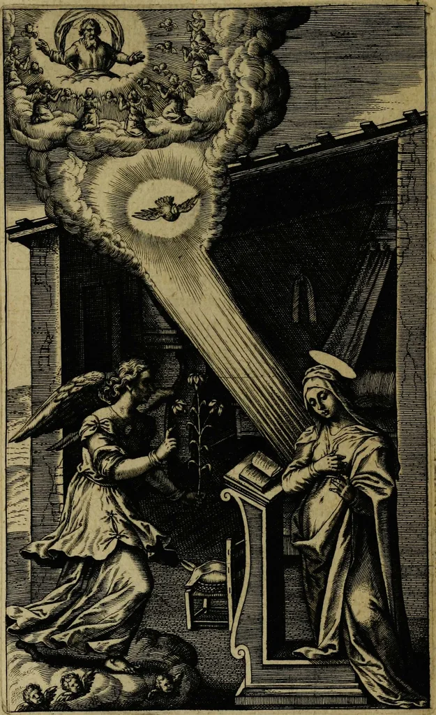An illustration from Thesaurus precum et exercitiorum spiritualium: in vsum pr[a]esertim Sodalitatis Partheniae, 1609, leaf 298