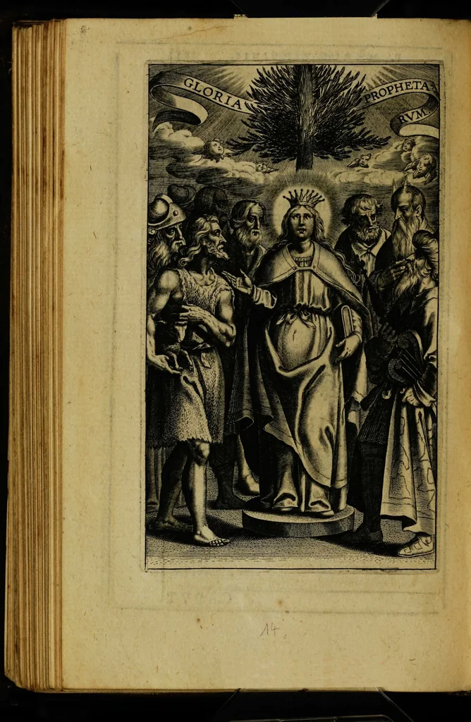 An illustration from Thesaurus precum et exercitiorum spiritualium: in vsum pr[a]esertim Sodalitatis Partheniae, 1609, leaf 352