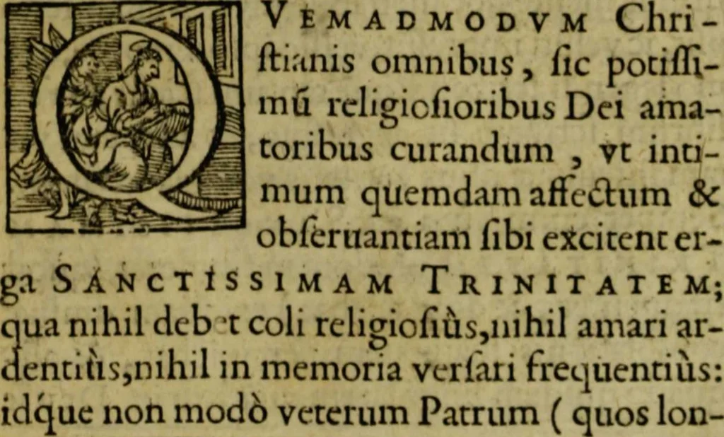 An illustration from Thesaurus precum et exercitiorum spiritualium: in vsum pr[a]esertim Sodalitatis Partheniae, 1609, leaf 37