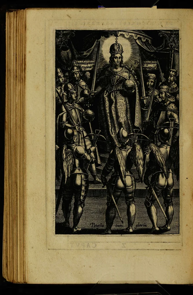 An illustration from Thesaurus precum et exercitiorum spiritualium: in vsum pr[a]esertim Sodalitatis Partheniae, 1609, leaf 390
