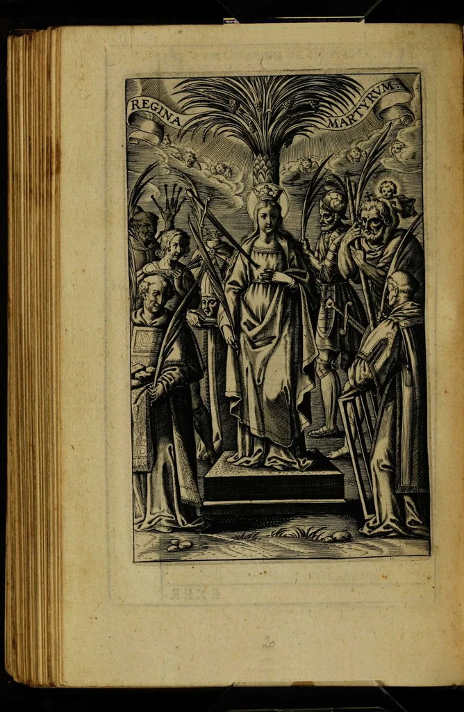 An illustration from Thesaurus precum et exercitiorum spiritualium: in vsum pr[a]esertim Sodalitatis Partheniae, 1609, leaf 420