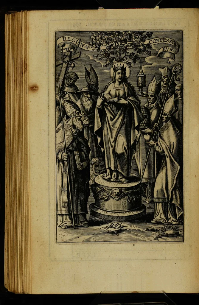 An illustration from Thesaurus precum et exercitiorum spiritualium: in vsum pr[a]esertim Sodalitatis Partheniae, 1609, leaf 436