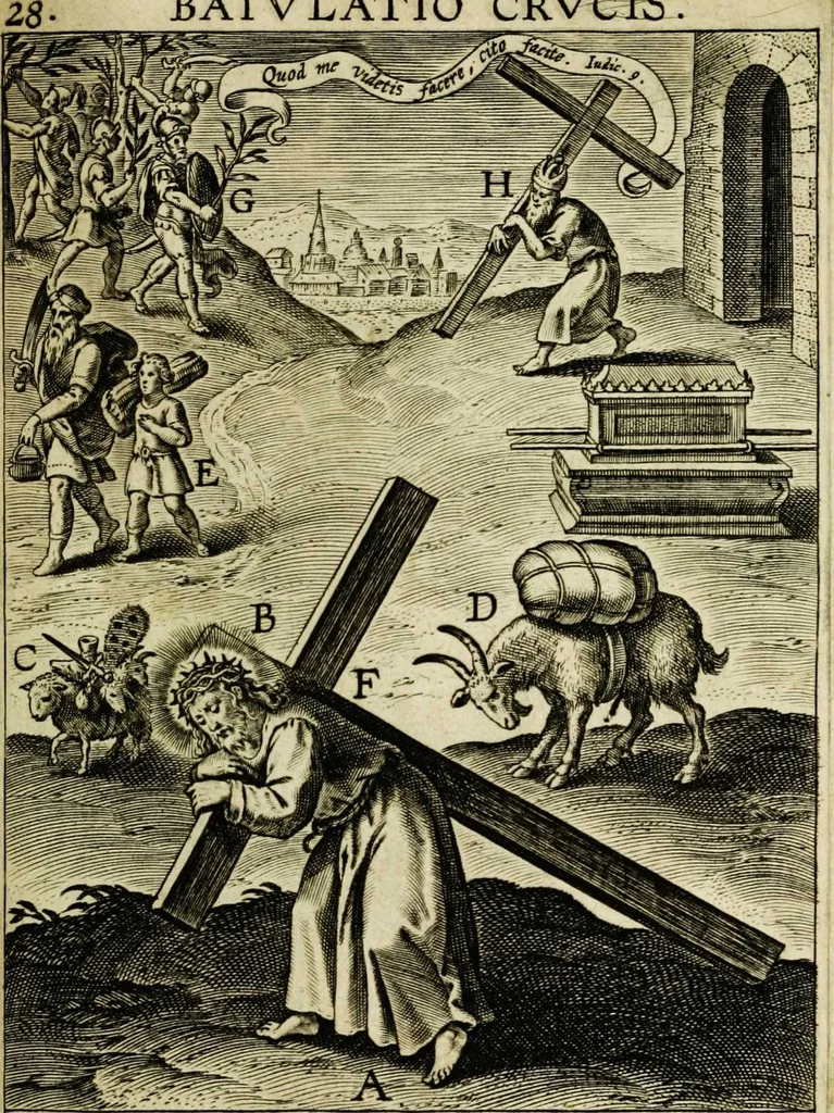 An illustration from Paradisus sponsi et sponsae in quo messis myrrhae et aromatum ex instrumentis ac mysterijs passionis Christi colligenda, vt ei commoriamur : et, Pancarpium Marianum, septemplici titulorum serie distinctum, vt in B. Virginis odorem curramus, et Christus formetur in nobis, 1618, leaf 187