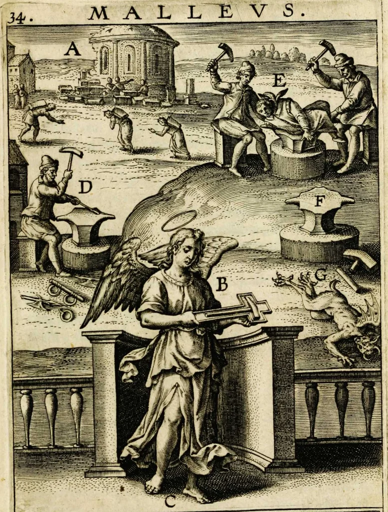 An illustration from Paradisus sponsi et sponsae in quo messis myrrhae et aromatum ex instrumentis ac mysterijs passionis Christi colligenda, vt ei commoriamur : et, Pancarpium Marianum, septemplici titulorum serie distinctum, vt in B. Virginis odorem curramus, et Christus formetur in nobis, 1618, leaf 223