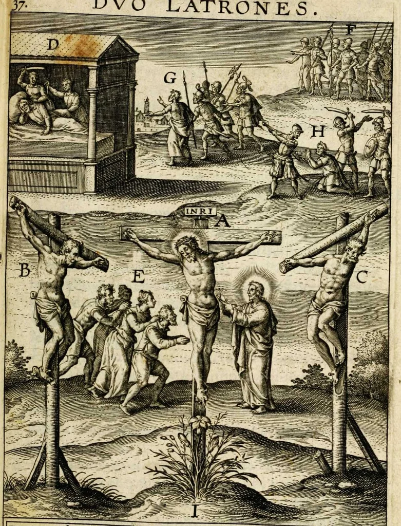 An illustration from Paradisus sponsi et sponsae in quo messis myrrhae et aromatum ex instrumentis ac mysterijs passionis Christi colligenda, vt ei commoriamur : et, Pancarpium Marianum, septemplici titulorum serie distinctum, vt in B. Virginis odorem curramus, et Christus formetur in nobis, 1618, leaf 241