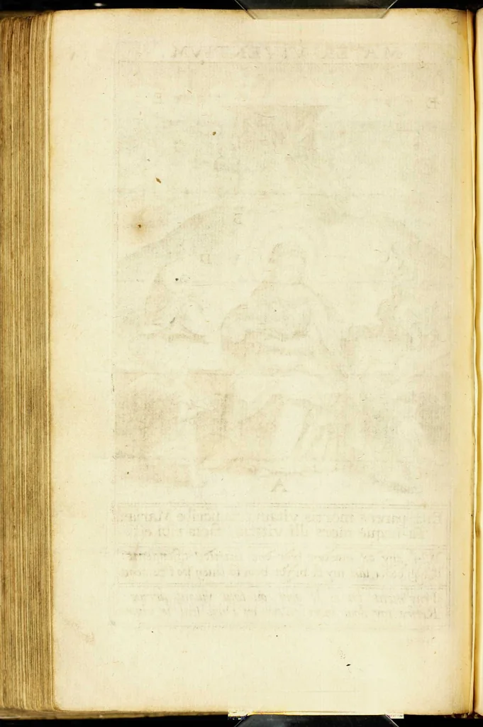An illustration from Paradisus sponsi et sponsae in quo messis myrrhae et aromatum ex instrumentis ac mysterijs passionis Christi colligenda, vt ei commoriamur : et, Pancarpium Marianum, septemplici titulorum serie distinctum, vt in B. Virginis odorem curramus, et Christus formetur in nobis, 1618, leaf 382
