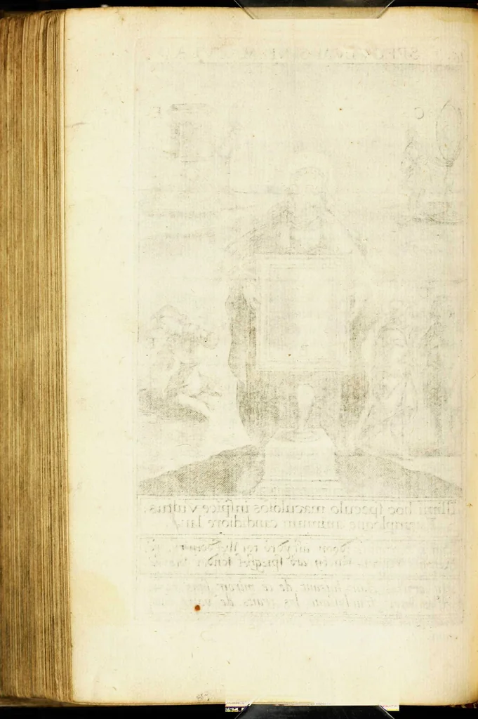 An illustration from Paradisus sponsi et sponsae in quo messis myrrhae et aromatum ex instrumentis ac mysterijs passionis Christi colligenda, vt ei commoriamur : et, Pancarpium Marianum, septemplici titulorum serie distinctum, vt in B. Virginis odorem curramus, et Christus formetur in nobis, 1618, leaf 454