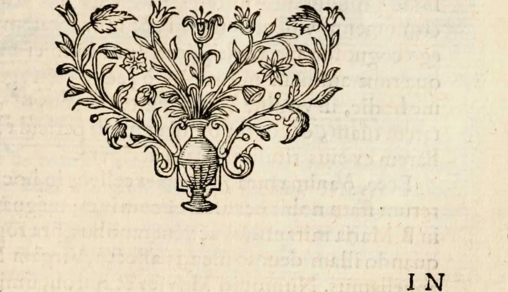 An illustration from Paradisus sponsi et sponsae in quo messis myrrhae et aromatum ex instrumentis ac mysterijs passionis Christi colligenda, vt ei commoriamur : et, Pancarpium Marianum, septemplici titulorum serie distinctum, vt in B. Virginis odorem curramus, et Christus formetur in nobis, 1618, leaf 487