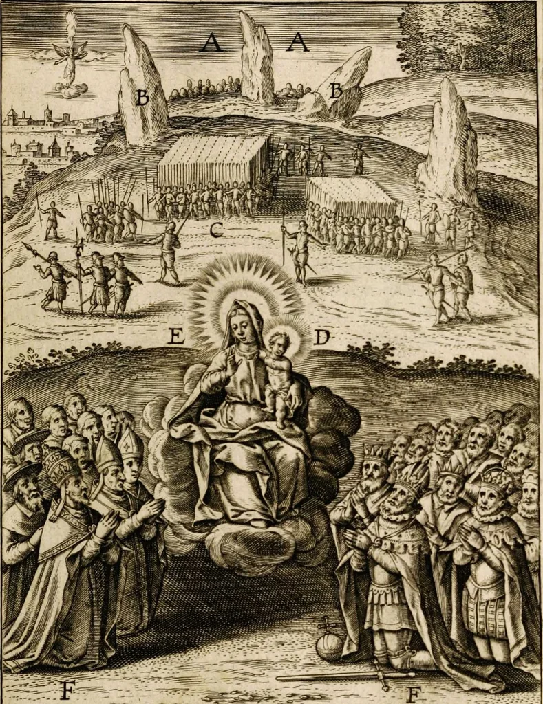 An illustration from Paradisus sponsi et sponsae in quo messis myrrhae et aromatum ex instrumentis ac mysterijs passionis Christi colligenda, vt ei commoriamur : et, Pancarpium Marianum, septemplici titulorum serie distinctum, vt in B. Virginis odorem curramus, et Christus formetur in nobis, 1618, leaf 537