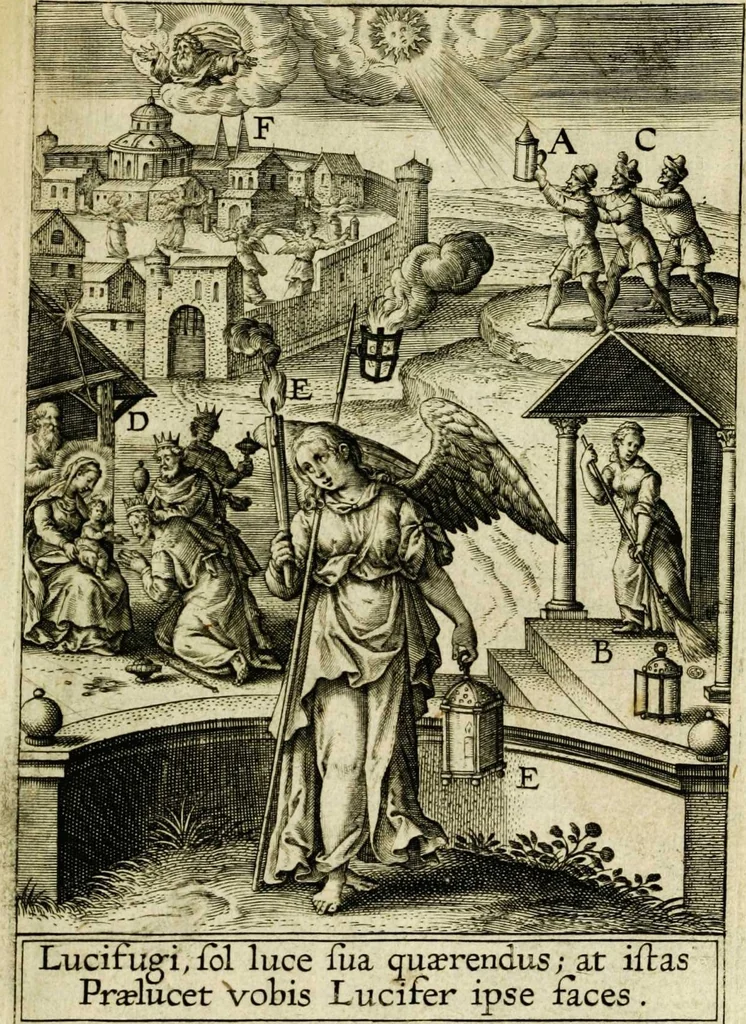 An illustration from Paradisus sponsi et sponsae in quo messis myrrhae et aromatum ex instrumentis ac mysterijs passionis Christi colligenda, vt ei commoriamur : et, Pancarpium Marianum, septemplici titulorum serie distinctum, vt in B. Virginis odorem curramus, et Christus formetur in nobis, 1618, leaf 55