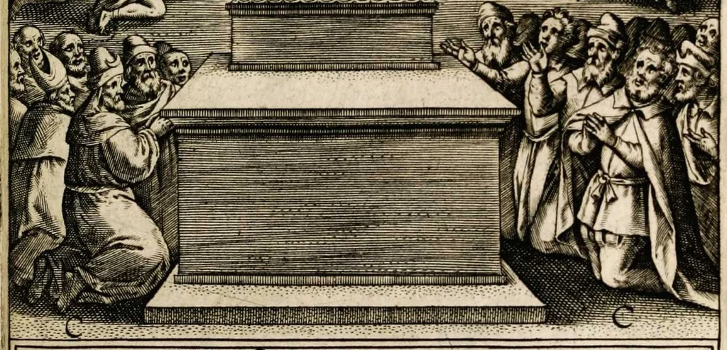 An illustration from Paradisus sponsi et sponsae in quo messis myrrhae et aromatum ex instrumentis ac mysterijs passionis Christi colligenda, vt ei commoriamur : et, Pancarpium Marianum, septemplici titulorum serie distinctum, vt in B. Virginis odorem curramus, et Christus formetur in nobis, 1618, leaf 627