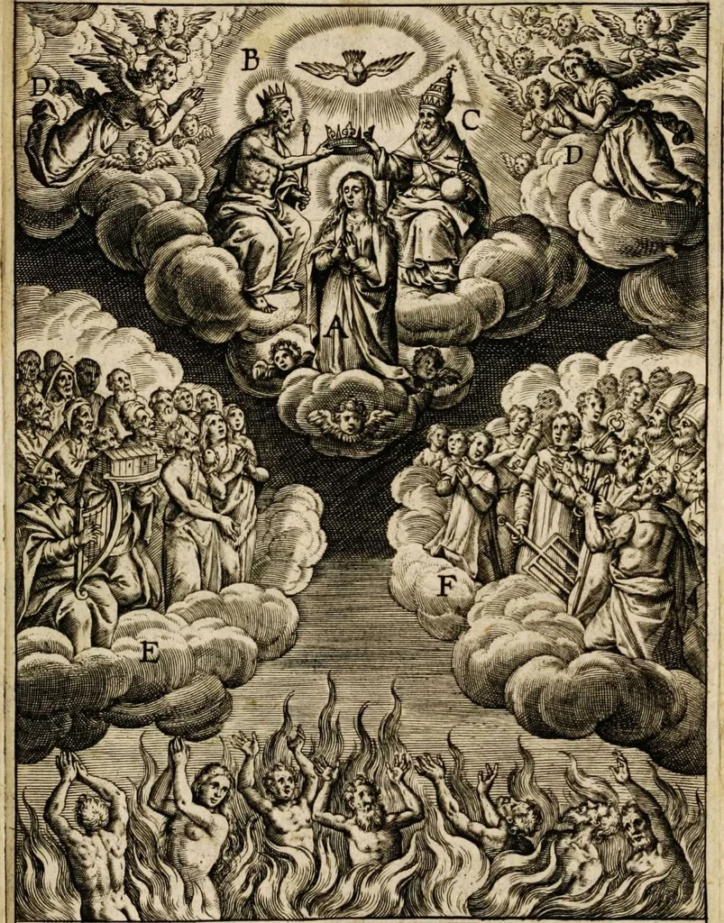 An illustration from Paradisus sponsi et sponsae in quo messis myrrhae et aromatum ex instrumentis ac mysterijs passionis Christi colligenda, vt ei commoriamur : et, Pancarpium Marianum, septemplici titulorum serie distinctum, vt in B. Virginis odorem curramus, et Christus formetur in nobis, 1618, leaf 657