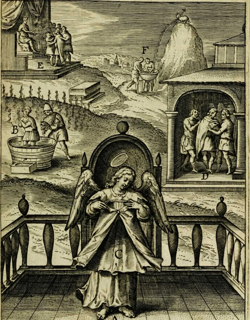 An illustration from Paradisus sponsi et sponsae: in quo messis myrrhae et aromatum ex instrumentis ac mysterijs passionis Christi colligenda, vt ei commoriamur : et, Pancarpium Marianum, septemplici titulorum serie distinctum, vt in B. Virginis odorem curramus, et Christus formetur in nobis, 1618, leaf 139