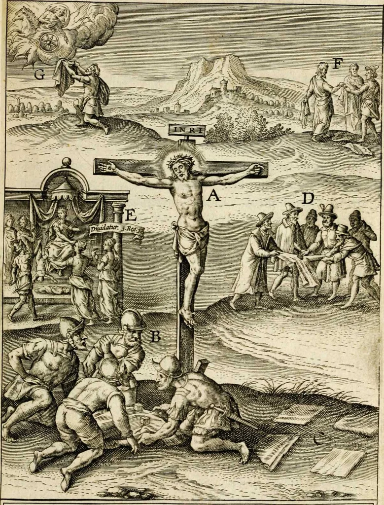An illustration from Paradisus sponsi et sponsae: in quo messis myrrhae et aromatum ex instrumentis ac mysterijs passionis Christi colligenda, vt ei commoriamur : et, Pancarpium Marianum, septemplici titulorum serie distinctum, vt in B. Virginis odorem curramus, et Christus formetur in nobis, 1618, leaf 247