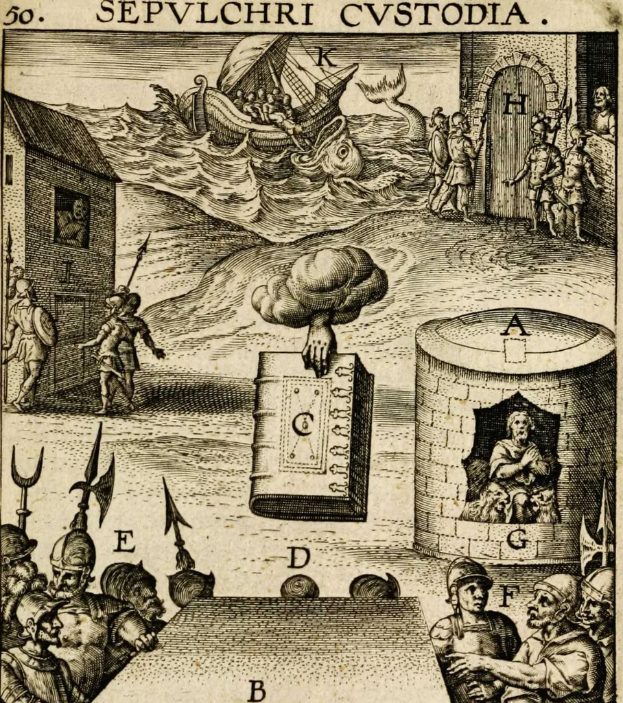 An illustration from Paradisus sponsi et sponsae: in quo messis myrrhae et aromatum ex instrumentis ac mysterijs passionis Christi colligenda, vt ei commoriamur : et, Pancarpium Marianum, septemplici titulorum serie distinctum, vt in B. Virginis odorem curramus, et Christus formetur in nobis, 1618, leaf 319