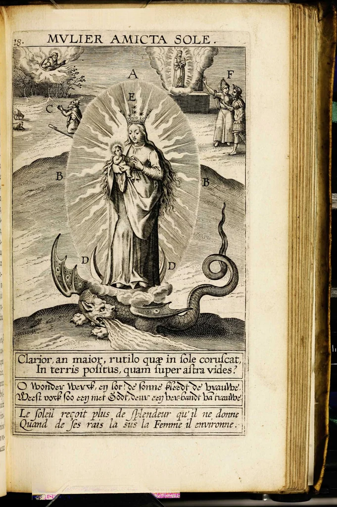 An illustration from Paradisus sponsi et sponsae: in quo messis myrrhae et aromatum ex instrumentis ac mysterijs passionis Christi colligenda, vt ei commoriamur : et, Pancarpium Marianum, septemplici titulorum serie distinctum, vt in B. Virginis odorem curramus, et Christus formetur in nobis, 1618, leaf 465