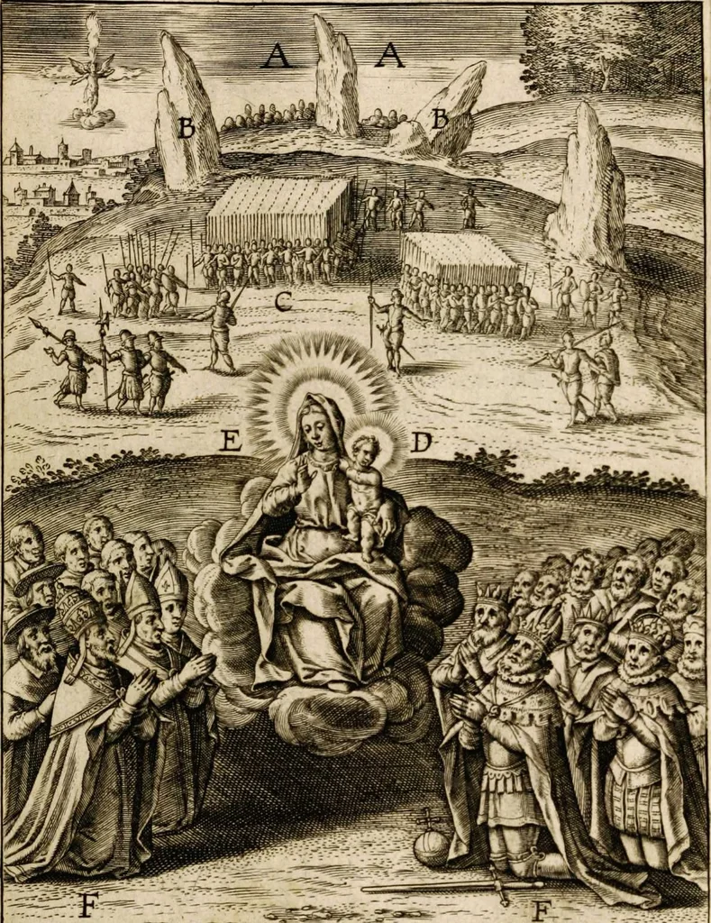 An illustration from Paradisus sponsi et sponsae: in quo messis myrrhae et aromatum ex instrumentis ac mysterijs passionis Christi colligenda, vt ei commoriamur : et, Pancarpium Marianum, septemplici titulorum serie distinctum, vt in B. Virginis odorem curramus, et Christus formetur in nobis, 1618, leaf 537