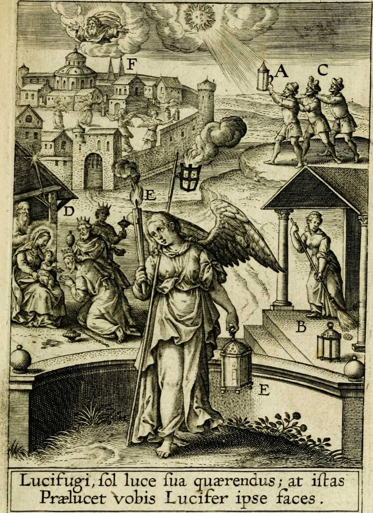 An illustration from Paradisus sponsi et sponsae: in quo messis myrrhae et aromatum ex instrumentis ac mysterijs passionis Christi colligenda, vt ei commoriamur : et, Pancarpium Marianum, septemplici titulorum serie distinctum, vt in B. Virginis odorem curramus, et Christus formetur in nobis, 1618, leaf 55