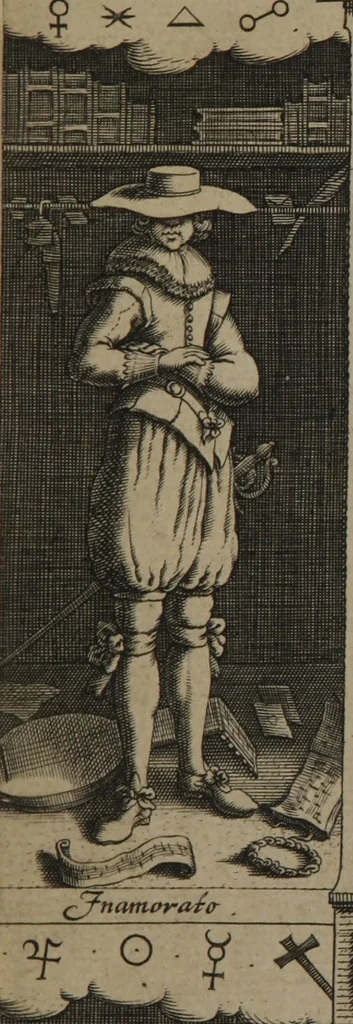 An illustration from The anatomy of melancholy : what it is, with all the kinds causes, symptomes, prognostickes, & seuerall cures of it ; in three partitions, with their severall sections, members & subsections ; philosophically, medicinally, historically, opened & cut up, 1628, leaf 6