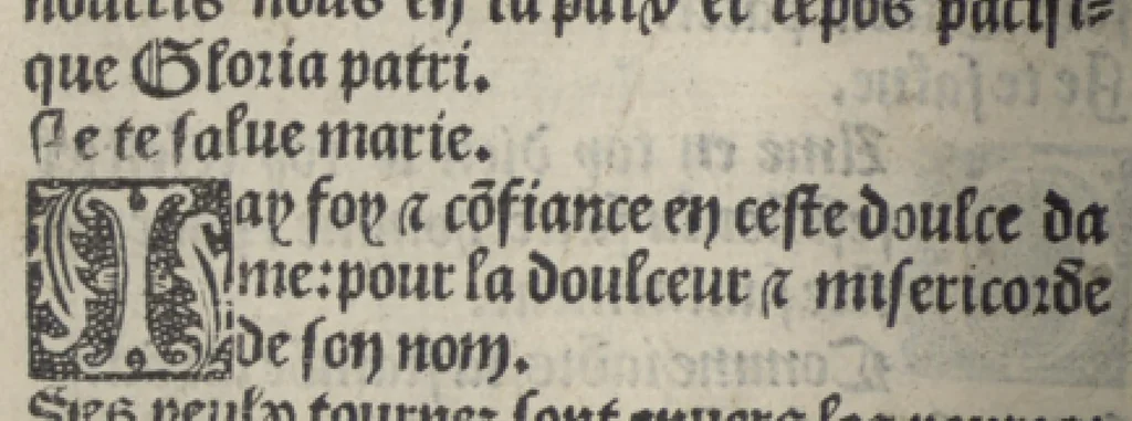 An illustration from Icy commence le psaultier de la tressacree Vierge Marie mere de Jesu Crist saulveur de tout lhumain lignage compose par le docteur seraphicque Monseigneur sainct Bonaventure evesque dalbanie et cardinal de Rome lequel a este nouvellement translate de latin en françoys a lhonneur et louenge dicelle tres digne Vierge., 1509, leaf 11