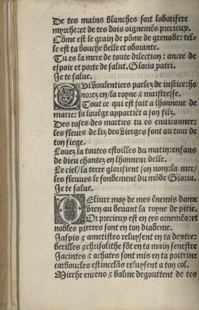An illustration from Icy commence le psaultier de la tressacree Vierge Marie mere de Jesu Crist saulveur de tout lhumain lignage compose par le docteur seraphicque Monseigneur sainct Bonaventure evesque dalbanie et cardinal de Rome lequel a este nouvellement translate de latin en françoys a lhonneur et louenge dicelle tres digne Vierge., 1509, leaf 33