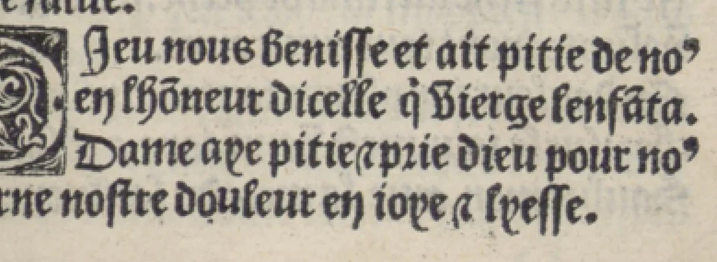 An illustration from Icy commence le psaultier de la tressacree Vierge Marie mere de Jesu Crist saulveur de tout lhumain lignage compose par le docteur seraphicque Monseigneur sainct Bonaventure evesque dalbanie et cardinal de Rome lequel a este nouvellement translate de latin en françoys a lhonneur et louenge dicelle tres digne Vierge., 1509, leaf 36