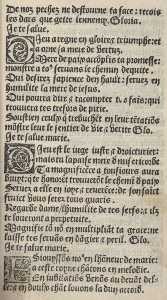 An illustration from Icy commence le psaultier de la tressacree Vierge Marie mere de Jesu Crist saulveur de tout lhumain lignage compose par le docteur seraphicque Monseigneur sainct Bonaventure evesque dalbanie et cardinal de Rome lequel a este nouvellement translate de latin en françoys a lhonneur et louenge dicelle tres digne Vierge., 1509, leaf 48