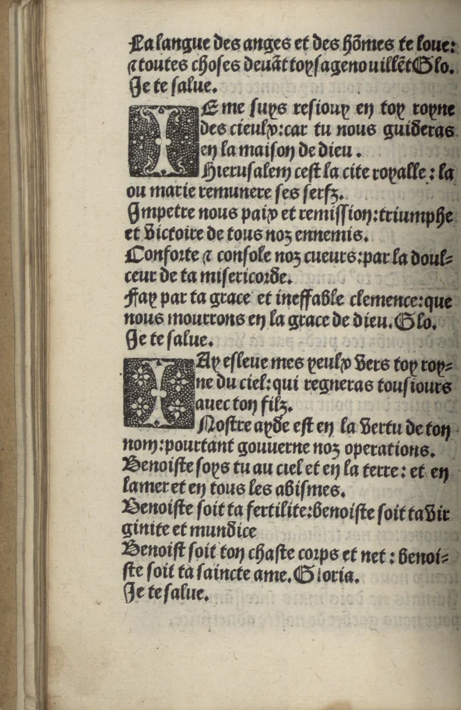 An illustration from Icy commence le psaultier de la tressacree Vierge Marie mere de Jesu Crist saulveur de tout lhumain lignage compose par le docteur seraphicque Monseigneur sainct Bonaventure evesque dalbanie et cardinal de Rome lequel a este nouvellement translate de latin en françoys a lhonneur et louenge dicelle tres digne Vierge., 1509, leaf 65