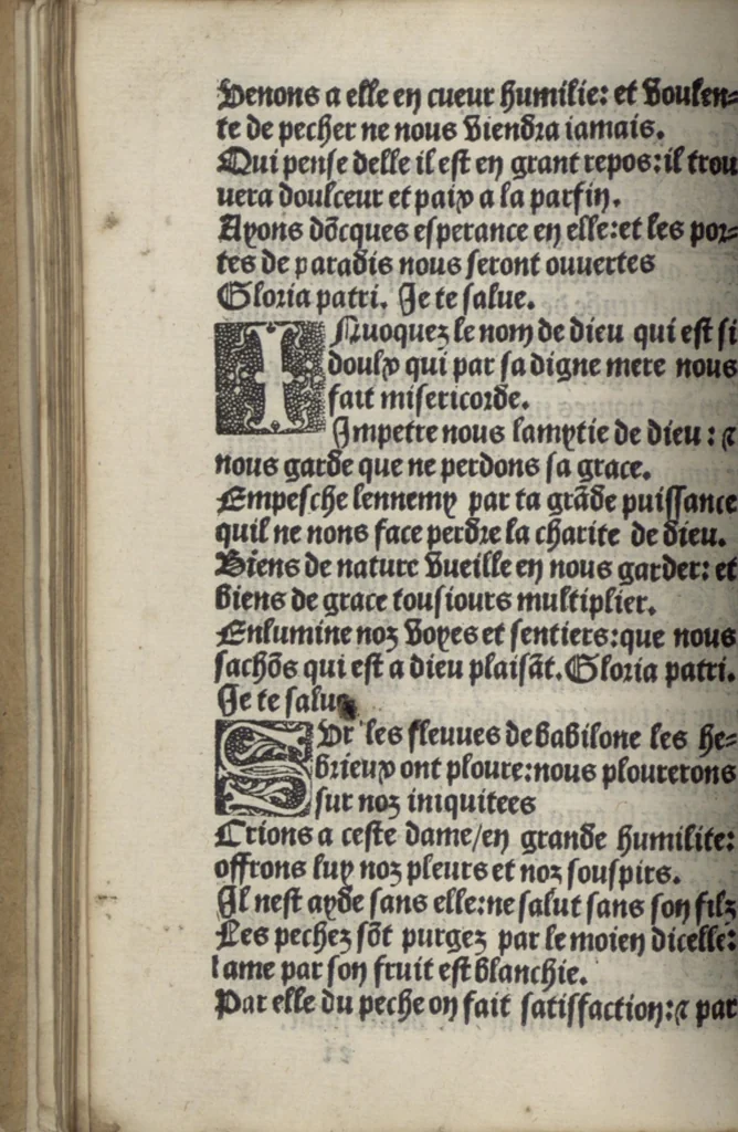 An illustration from Icy commence le psaultier de la tressacree Vierge Marie mere de Jesu Crist saulveur de tout lhumain lignage compose par le docteur seraphicque Monseigneur sainct Bonaventure evesque dalbanie et cardinal de Rome lequel a este nouvellement translate de latin en françoys a lhonneur et louenge dicelle tres digne Vierge., 1509, leaf 71