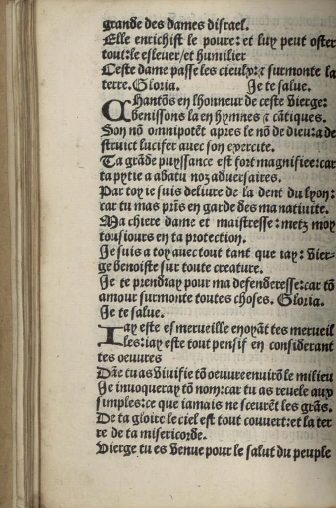 An illustration from Icy commence le psaultier de la tressacree Vierge Marie mere de Jesu Crist saulveur de tout lhumain lignage compose par le docteur seraphicque Monseigneur sainct Bonaventure evesque dalbanie et cardinal de Rome lequel a este nouvellement translate de latin en françoys a lhonneur et louenge dicelle tres digne Vierge., 1509, leaf 79