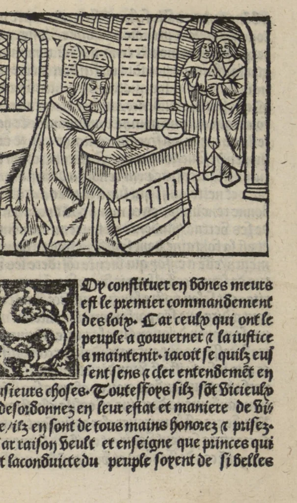 An illustration from L'instruction dung jeune prince pour ce bien gouverner envers Dieu et le monde nouvellement imprime., 1518, leaf 30