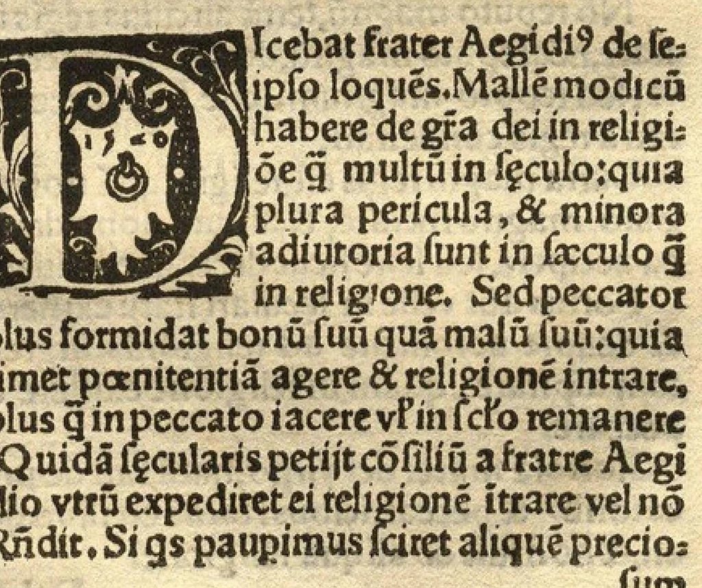 An illustration from Sententiae vere aureae... Aegidii Assisinatis, omnibus ad christianam perfectionem aspirantibus utilissimae..., 1534, leaf 44