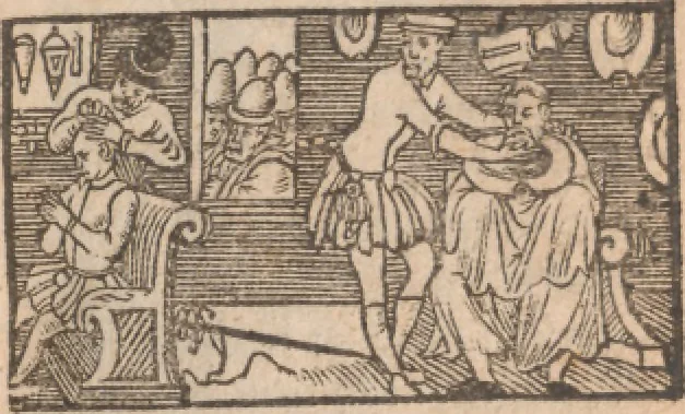 An illustration from Le chirvrgien methodiqve : contenant plusieurs enseignemens necessaires aux chirurgiens, & profitables aux medecins & pharmaciens. Extraict de la Chirurgie de M. Guy autrement dict Guidon de Cauliac. Par M. G. Des Innocens chirurgien natif & habitant de Tolouse, 1596, leaf 6