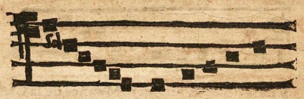 An illustration from Le Guidon du plain-chant... par Jacques Doublet, 1649, leaf 38