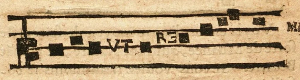 An illustration from Le Guidon du plain-chant... par Jacques Doublet, 1649, leaf 40