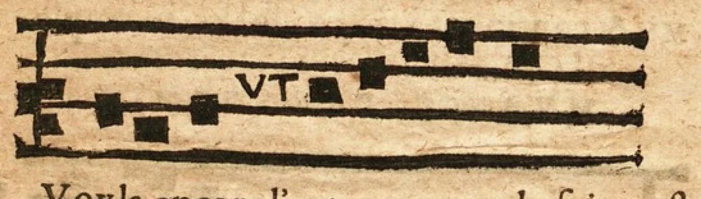 An illustration from Le Guidon du plain-chant... par Jacques Doublet, 1649, leaf 41
