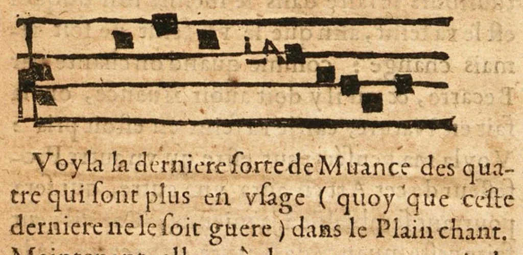 An illustration from Le Guidon du plain-chant... par Jacques Doublet, 1649, leaf 43