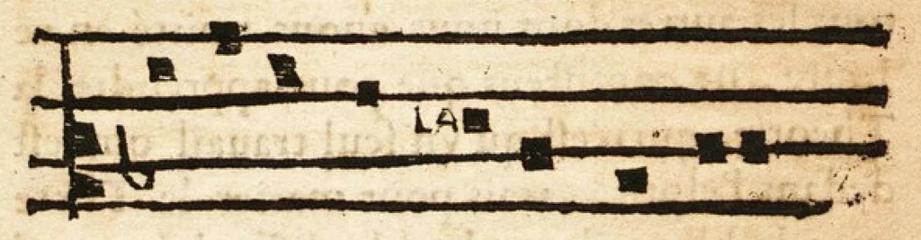An illustration from Le Guidon du plain-chant... par Jacques Doublet, 1649, leaf 48