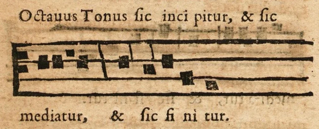 An illustration from Le Guidon du plain-chant... par Jacques Doublet, 1649, leaf 65