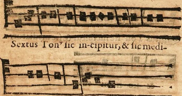 An illustration from Le Guidon du plain-chant... par Jacques Doublet, 1649, leaf 64