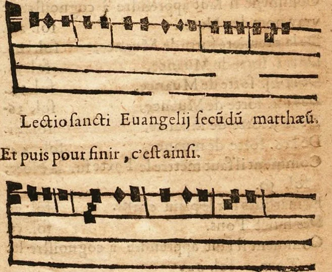 An illustration from Le Guidon du plain-chant... par Jacques Doublet, 1649, leaf 75