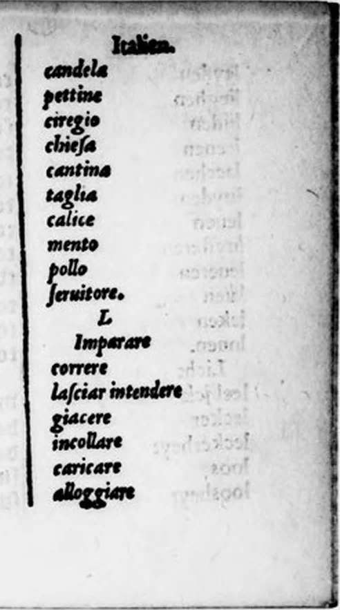 An illustration from [Colloques avec un dictionnaire en six langues ; flamen, anglois, alleman, françois, espagnol, & italien : nouvellement reveu & corrigé], 1576, leaf 329