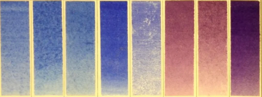 An illustration from A descriptive handbook of modern water colour pigments illustrated with seventy-two colour washes skilfully gradated by hand on Whatman's drawing paper : with an introductory essay on the recent water-colour controversy., 1887, leaf 10