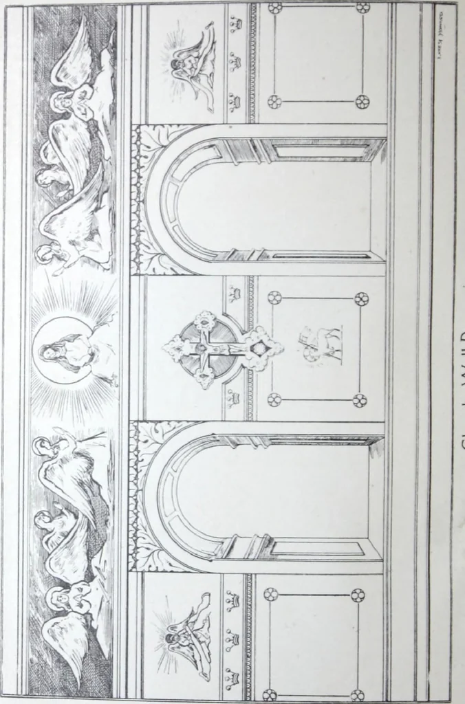 An illustration from A few suggestions for ornamental decoration : a collection of designs & colour schemes for painters' and decorators' work / compiled by F. Scott Mitchell., 1908, leaf 101