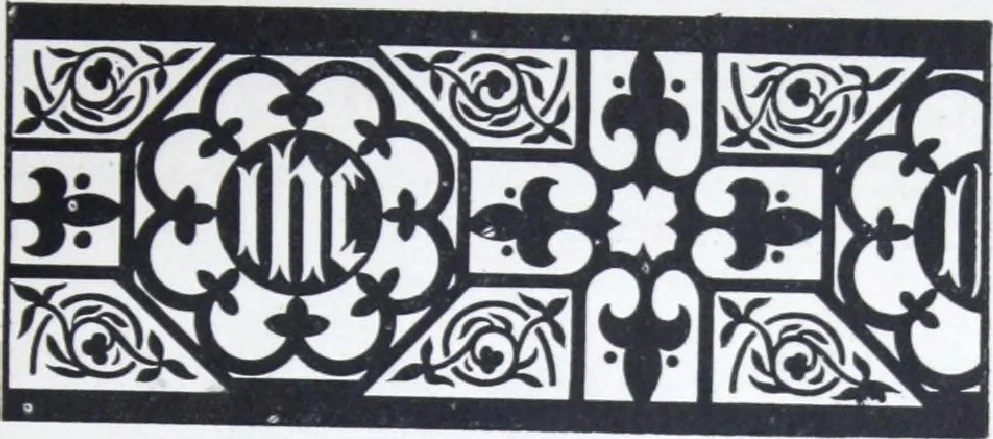 An illustration from A few suggestions for ornamental decoration : a collection of designs & colour schemes for painters' and decorators' work / compiled by F. Scott Mitchell., 1908, leaf 112