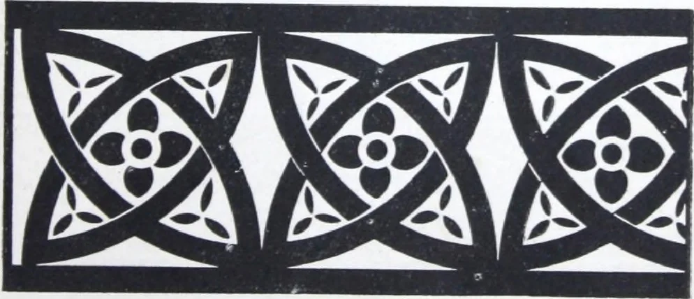 An illustration from A few suggestions for ornamental decoration : a collection of designs & colour schemes for painters' and decorators' work / compiled by F. Scott Mitchell., 1908, leaf 112
