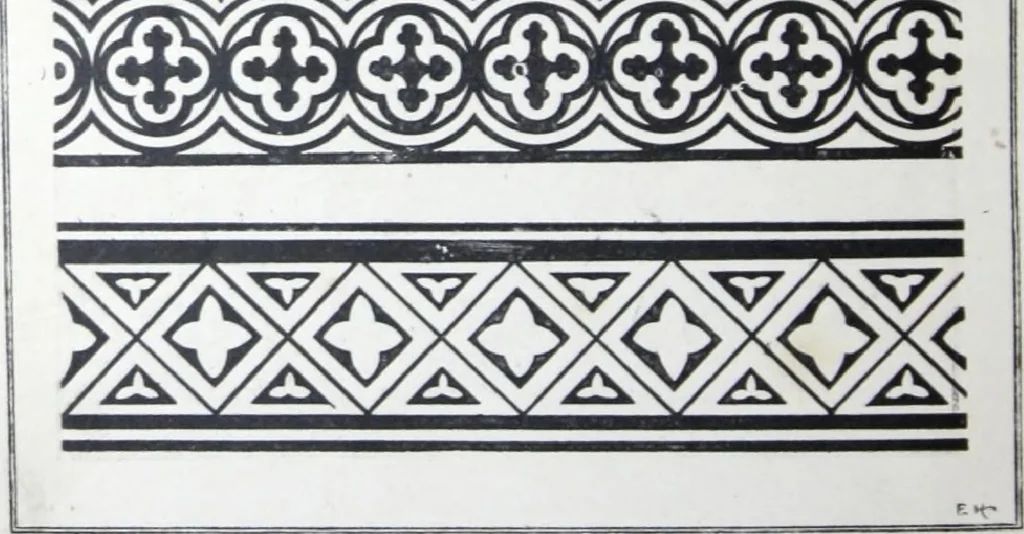 An illustration from A few suggestions for ornamental decoration : a collection of designs & colour schemes for painters' and decorators' work / compiled by F. Scott Mitchell., 1908, leaf 113