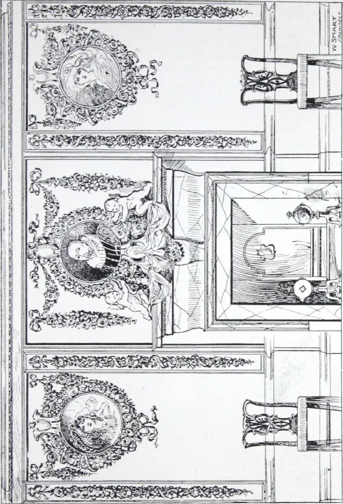 An illustration from A few suggestions for ornamental decoration : a collection of designs & colour schemes for painters' and decorators' work / compiled by F. Scott Mitchell., 1908, leaf 12